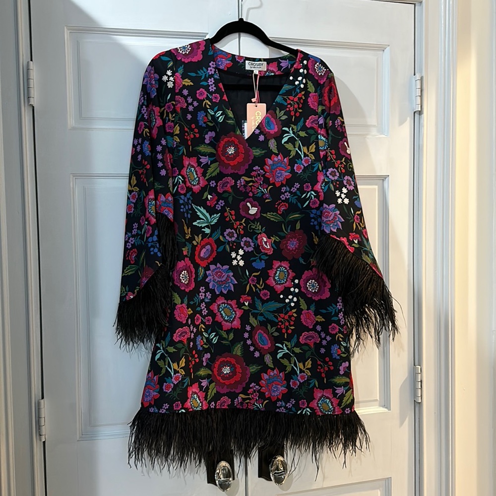 NWT - Olivia feather dress by Crosby by Mollie Burch